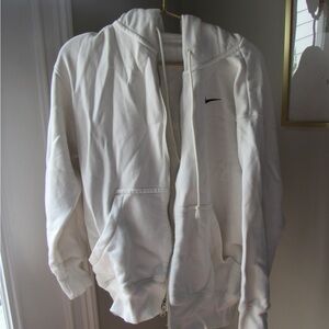White Nike  Zip-Up Hoodie